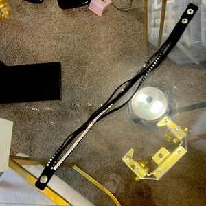 Black Silver Crystal Ombré Studded Chocker